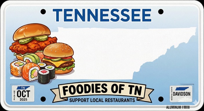 Foodies of TN license plate concept design